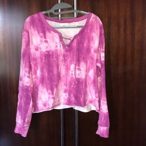 Hollister pink tie dye long sleeve